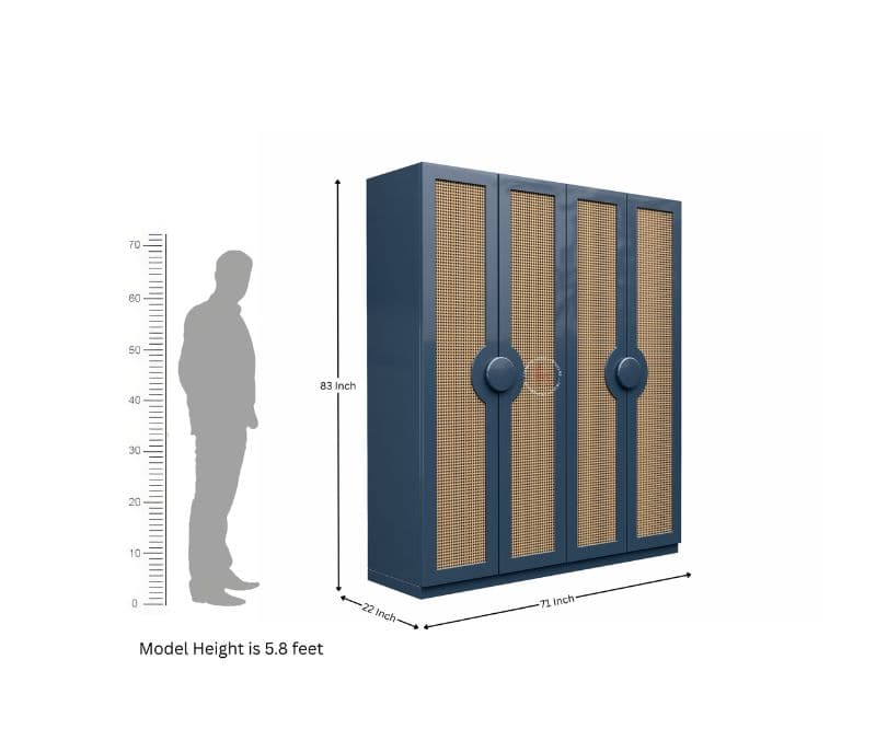 Image 4 for Zenith Engineered Wood Four Door Wardrobe