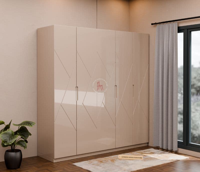 Lumina Engineered Wood Five Door Wardrobe