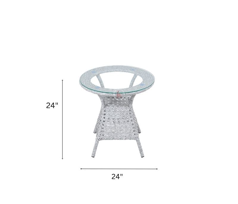 Image 13 for Eloise White And Wicker Outdoor Furniture Set With Table
