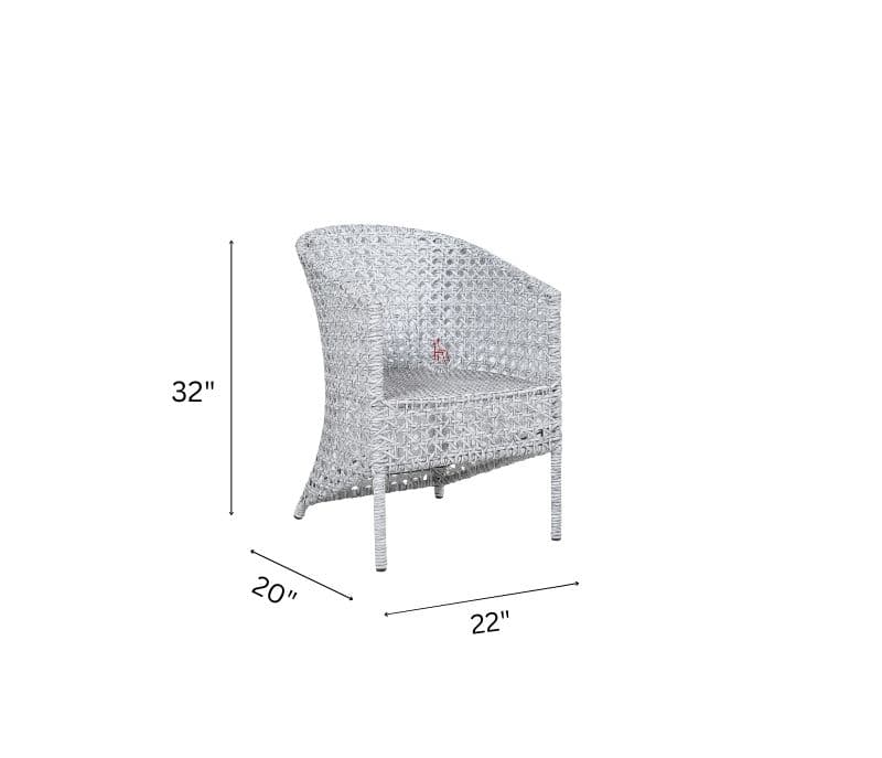 Image 12 for Eloise White And Wicker Outdoor Furniture Set With Table