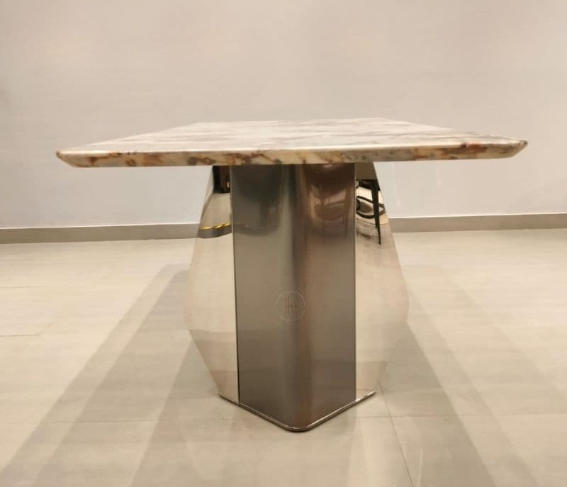 Image 10 for Dining F146/D-220 6 chairs metal base marble top table (CP OTD)