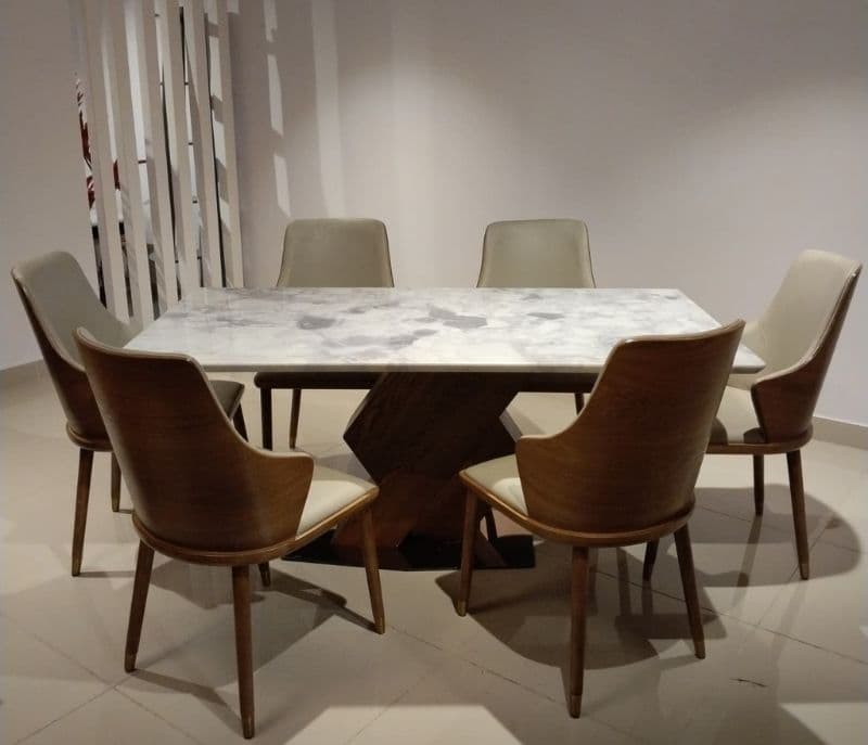 Image 3 for IRISH MARBLE 6X3 & 3689 DINING 6 CHAIRS (HYD OTD)