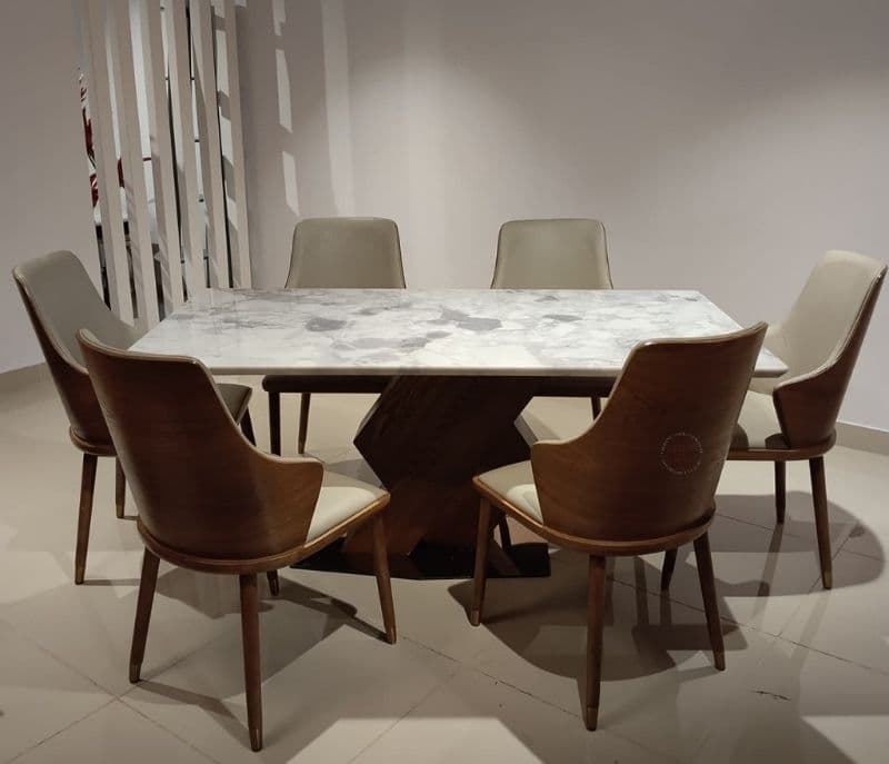 Image 2 for IRISH MARBLE 6X3 & 3689 DINING 6 CHAIRS (HYD OTD)