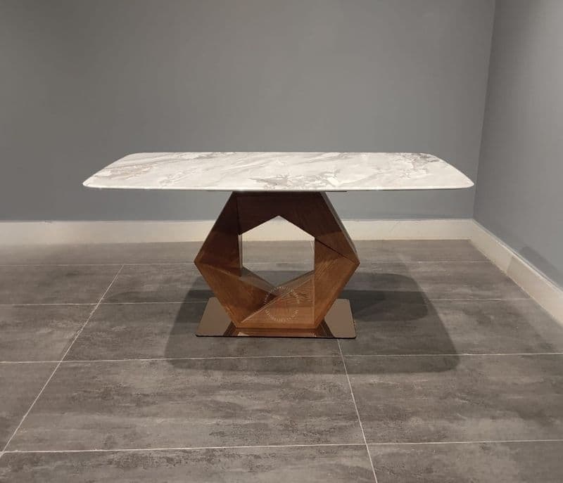 Image 7 for Dining table H-15+ 6 dining chair with marble top ZL002 (HYD OTD)