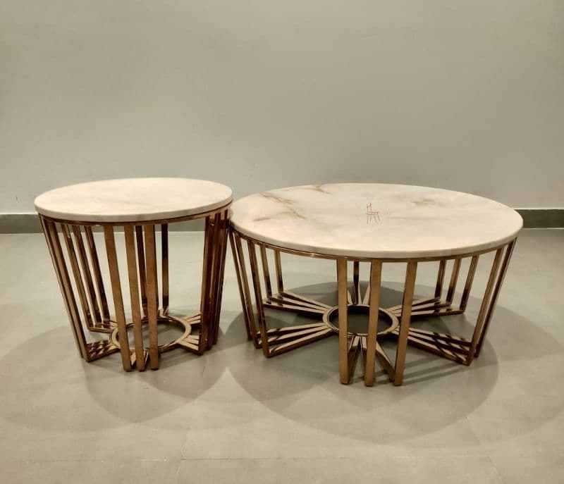 Image 2 for Centre Table - E100 Marble Top, Metal Base (CP OTD)