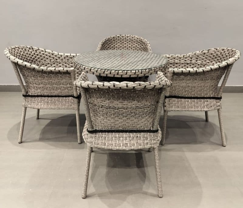 Image 11 for Garden set - 189/190 Artificial Cane & Metal & Glass Top (CP OTD)