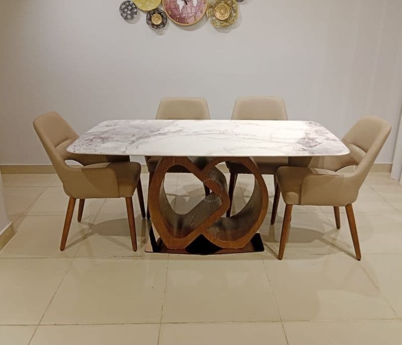 Image 4 for 673/B609 6 chairs with marble top (BTM OTD)