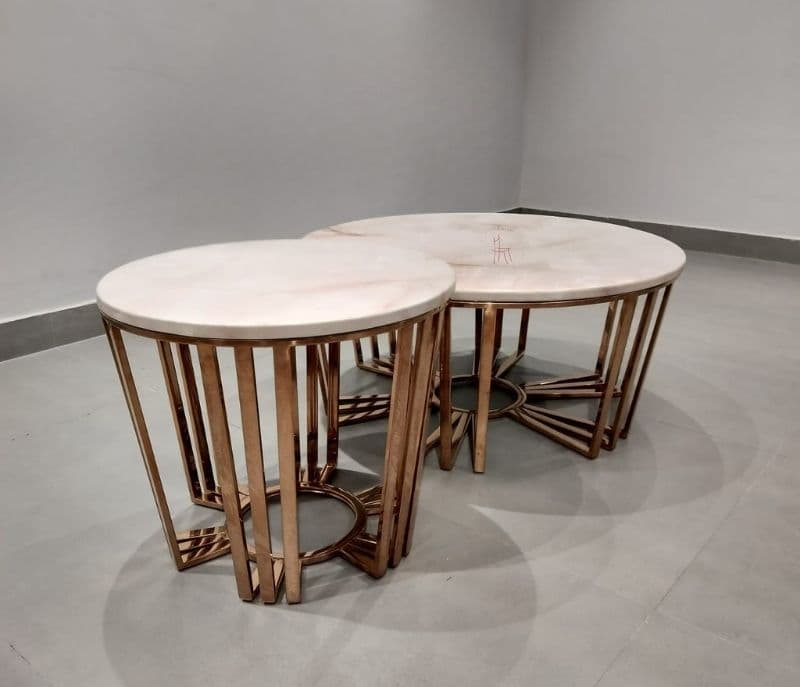 Image 4 for Centre Table - E100 Marble Top, Metal Base (CP OTD)