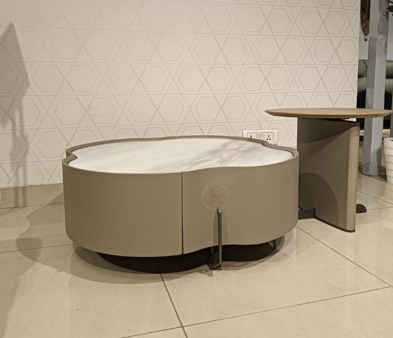 Image 3 for CT-3163 1+1 Wooden Metal With Marbel Top (KORA OTD)