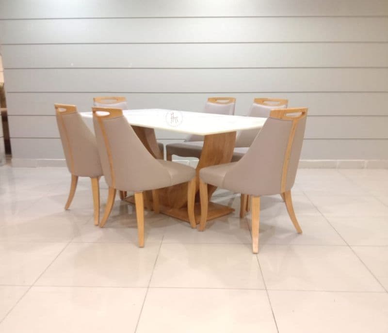 Image 2 for Sammy dt 6 chairs with marble top table(EC OTD)