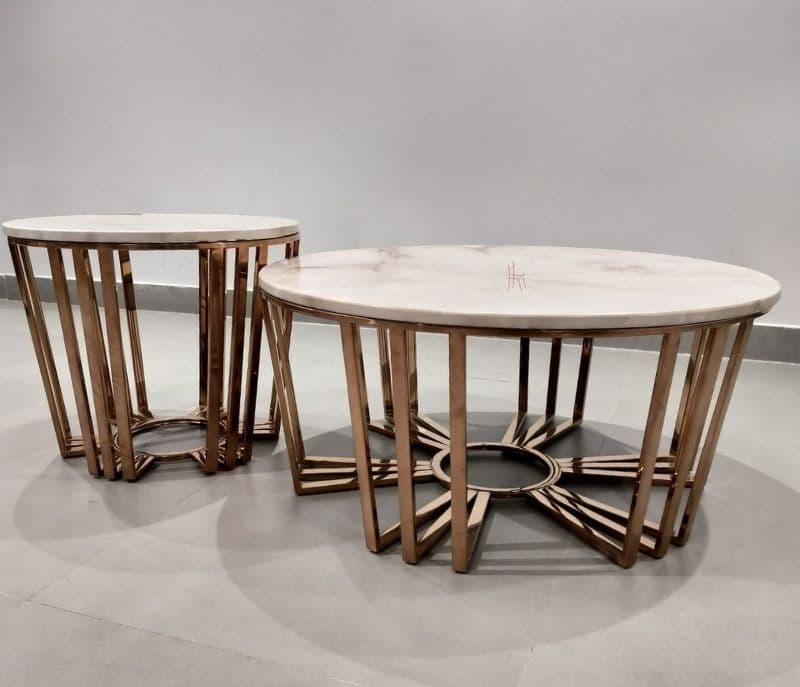 Image 3 for Centre Table - E100 Marble Top, Metal Base (CP OTD)