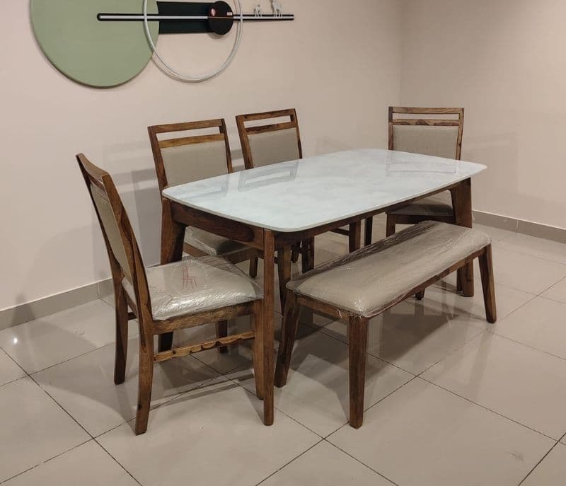 Image 2 for UL Scholar dining table 1+4 Chair +bench (BSK OTD)