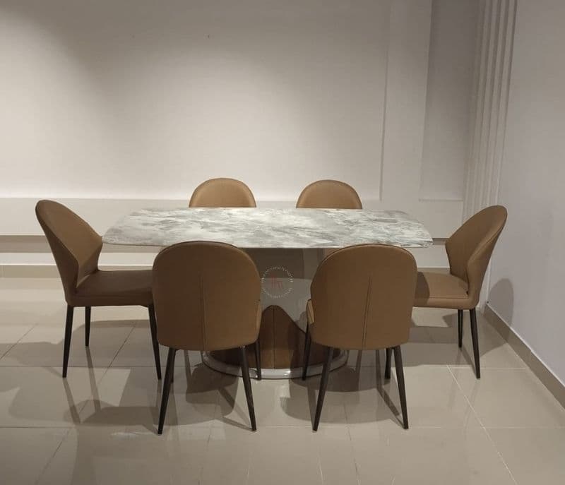 Image 2 for DT 23(6 str) +DC-24-3 marbel top table with 6 chairs (HYD OTD)