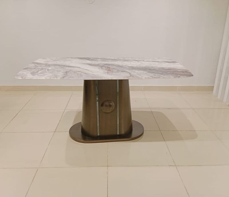 Image 10 for T03/BA03 Dining set 1+6 chairs with marble top table(BTM OTD)