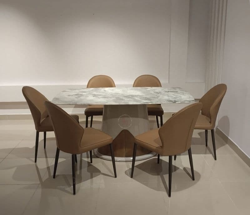 Image 3 for DT 23(6 str) +DC-24-3 marbel top table with 6 chairs (HYD OTD)