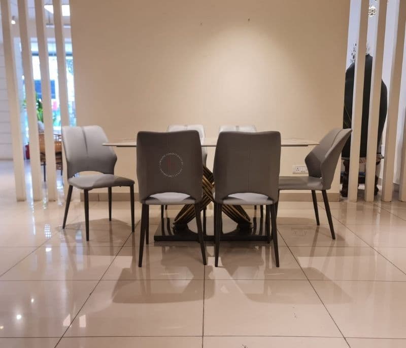 Image 3 for Dt-6101-dc-9145 marble top table with 6 chairs (WF OTD)