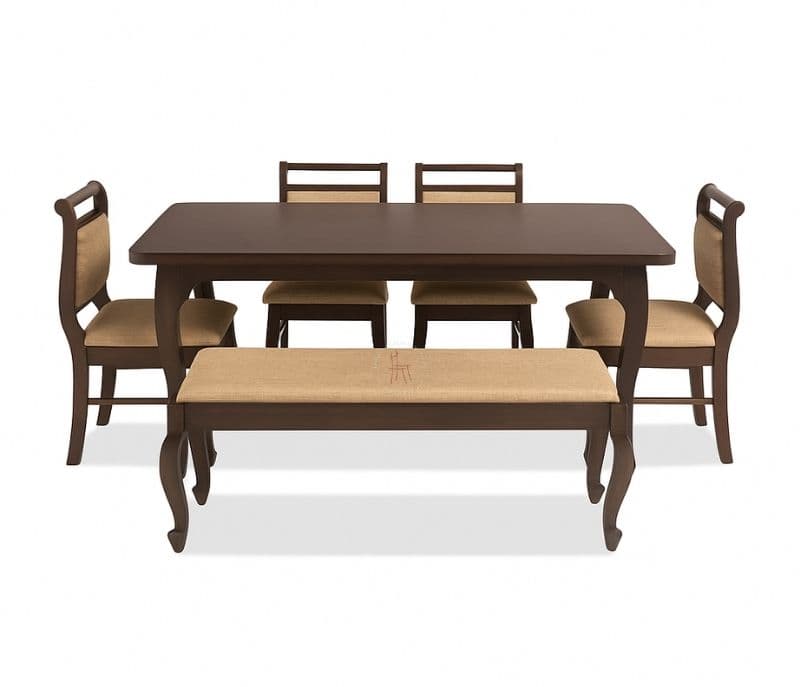 S Design dining table 4 chairs with bench (EC OTD)