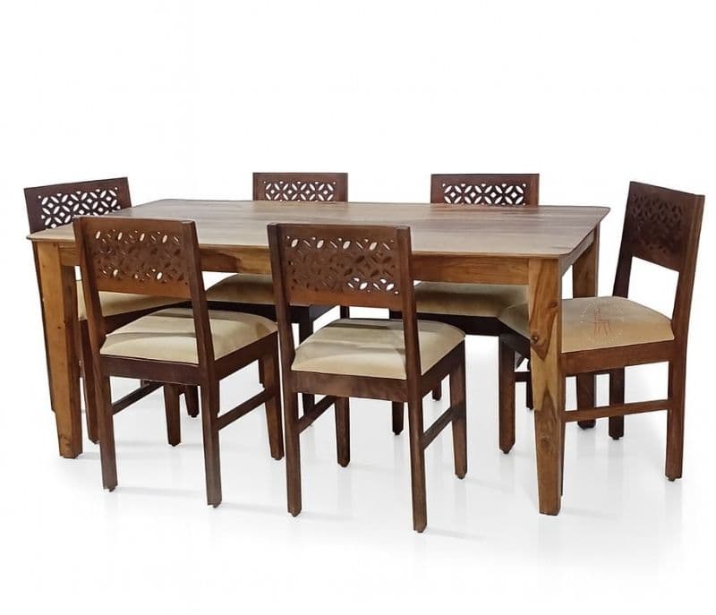 CNC dining chairs+ enlop 6 str dining table (WH OTD)