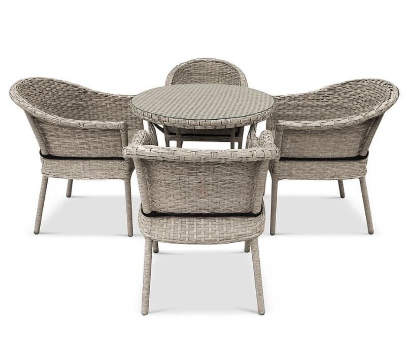 Garden set - 189/190 Artificial Cane & Metal & Glass Top (CP OTD)