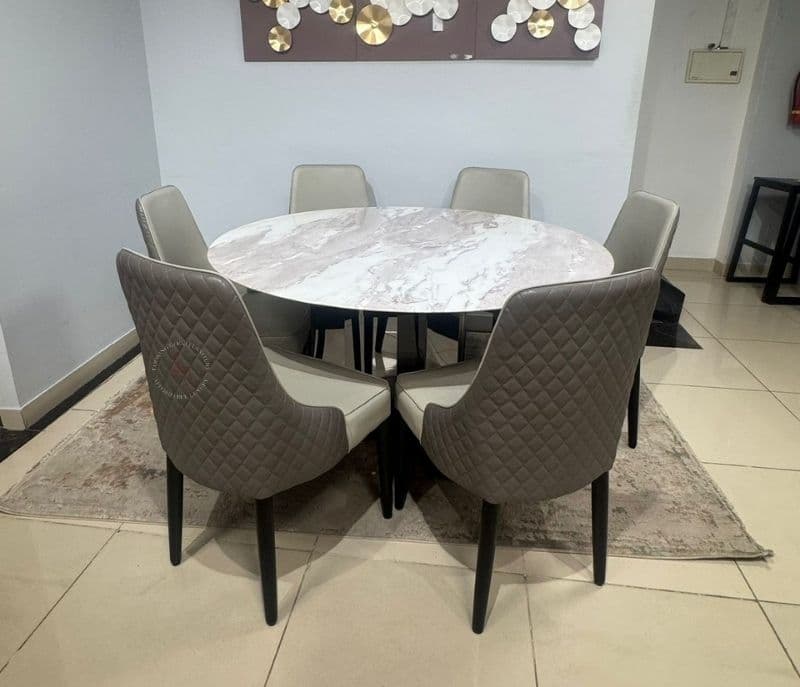 Image 2 for 623 Dining set 1+6 Chairs +Marbel Top Table (BWD OTD)(SKN OTD)