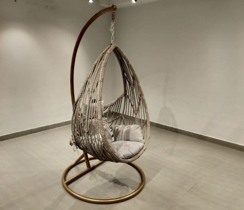 Image 3 for Swing-63 Single Seater Hanging With Stand Metal Artificial Cane(CP OTD)