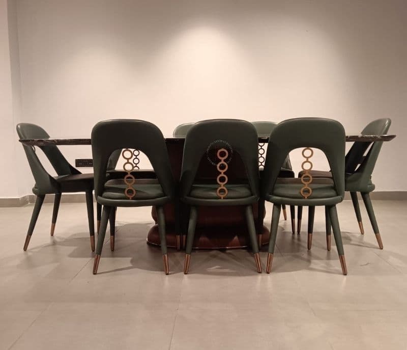 Image 4 for D/Set 8+1 (2310/824) 8+1 Chairs Marble Top Table (CP OTD)