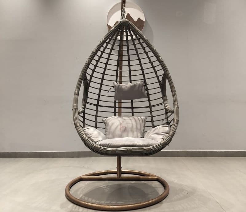 Image 3 for Swing-62 Single Seater Hanging With Stand Metal Artificial Cane (CP OTD)