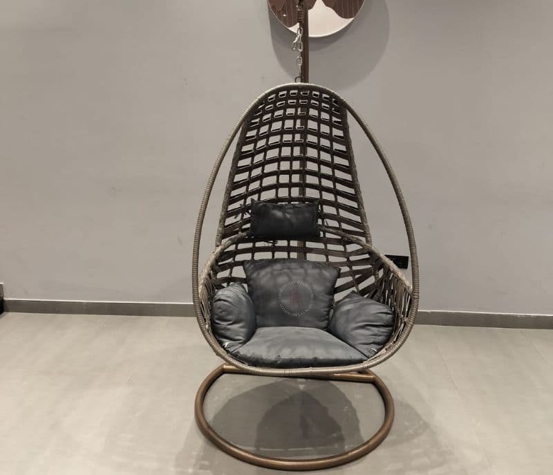 Image 4 for Swing-61 Single Seater Hanging With Stand Metal Artificial Cane (CP OTD)