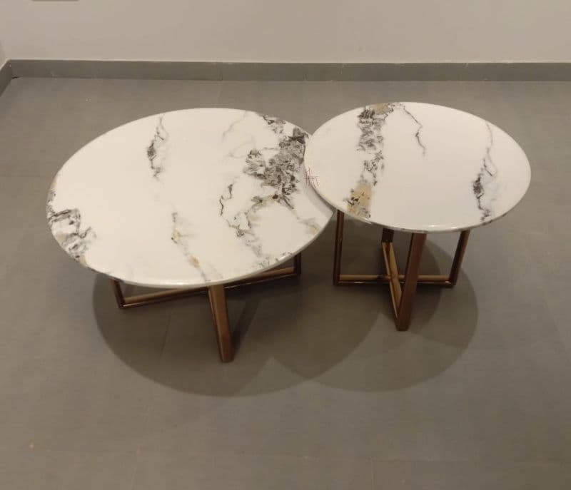 Image 4 for Instaa - 40844-H086 Center Table Set of 2 Marble Top Rose Gold With PVD (EC)