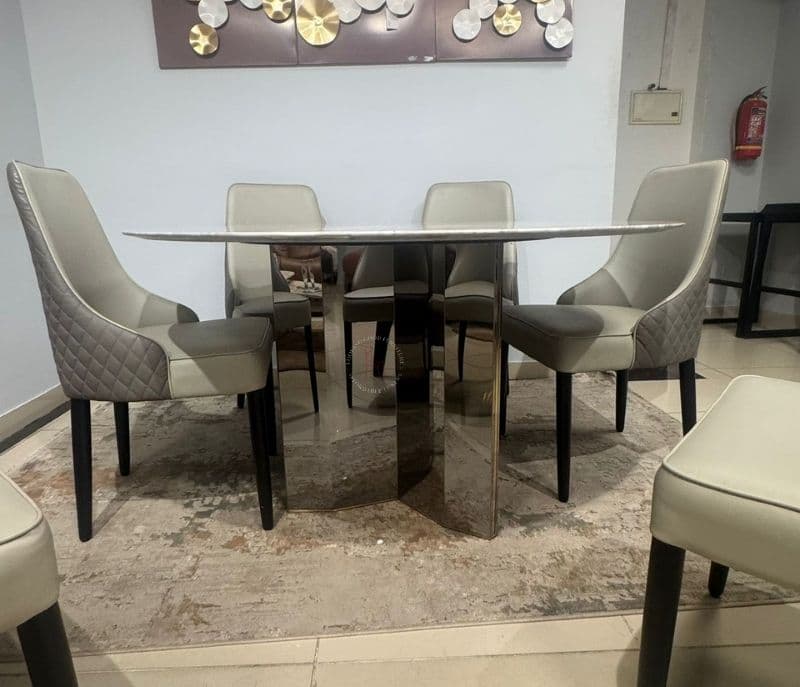 Image 4 for 623 Dining set 1+6 Chairs +Marbel Top Table (BWD OTD)(SKN OTD)