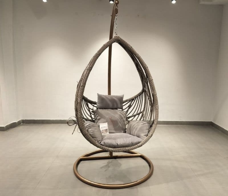 Image 2 for Swing-63 Single Seater Hanging With Stand Metal Artificial Cane(CP OTD)