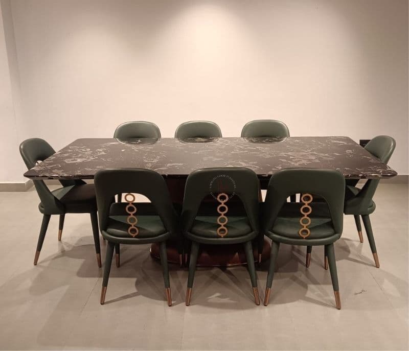 Image 3 for D/Set 8+1 (2310/824) 8+1 Chairs Marble Top Table (CP OTD)