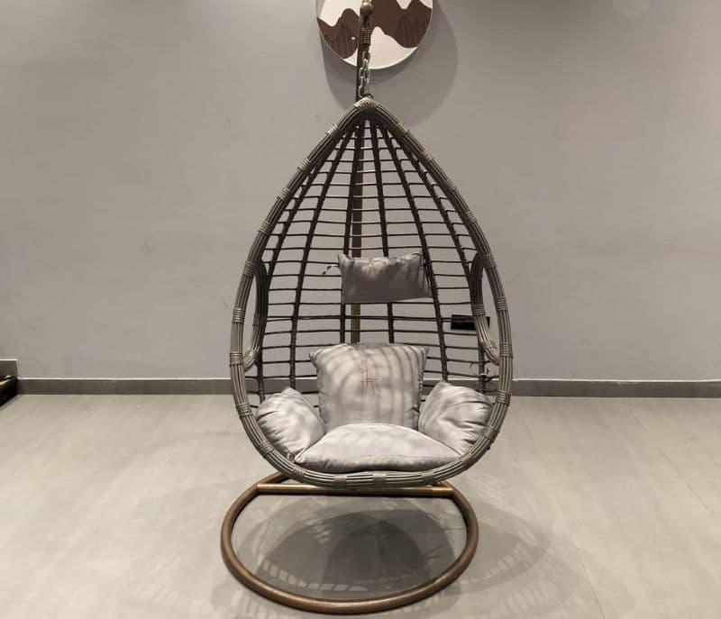 Image 4 for Swing-62 Single Seater Hanging With Stand Metal Artificial Cane (CP OTD)