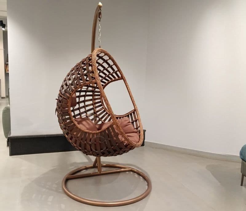 Image 4 for Swing-56 Single Seater Hanging With Stand Metal Artificial Cane (CP OTD)