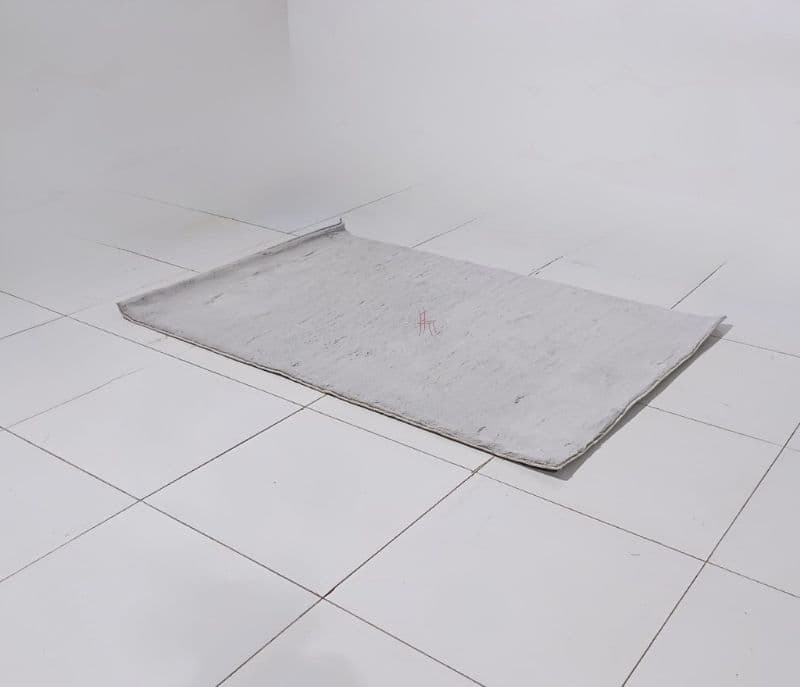 Image 2 for Rabbit Fur Carpet Size 4X6 Silver Polyester (SKN OTD)