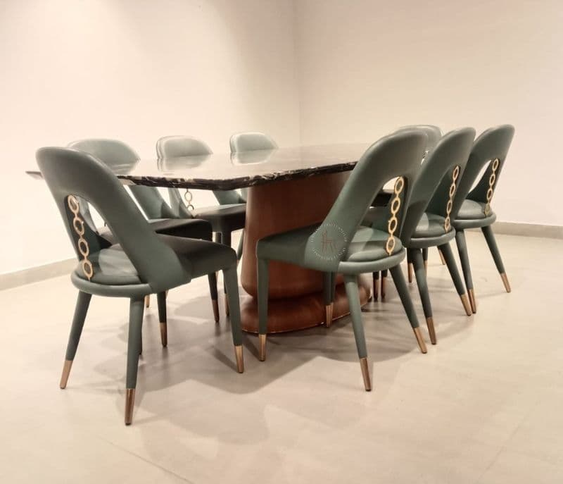 Image 5 for D/Set 8+1 (2310/824) 8+1 Chairs Marble Top Table (CP OTD)