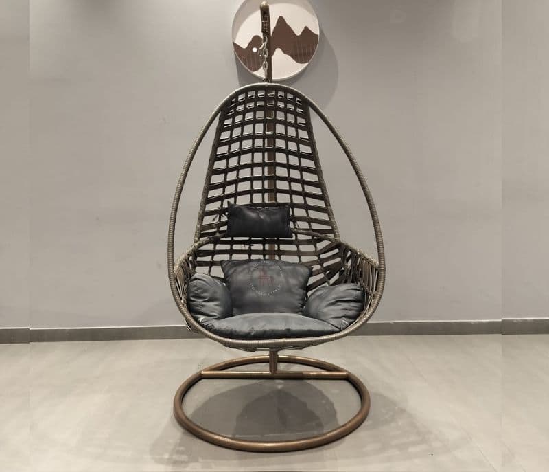 Image 2 for Swing-61 Single Seater Hanging With Stand Metal Artificial Cane (CP OTD)