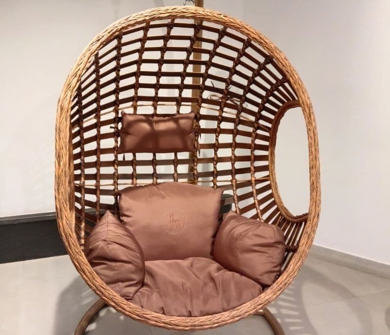 Image 2 for Swing-56 Single Seater Hanging With Stand Metal Artificial Cane (CP OTD)