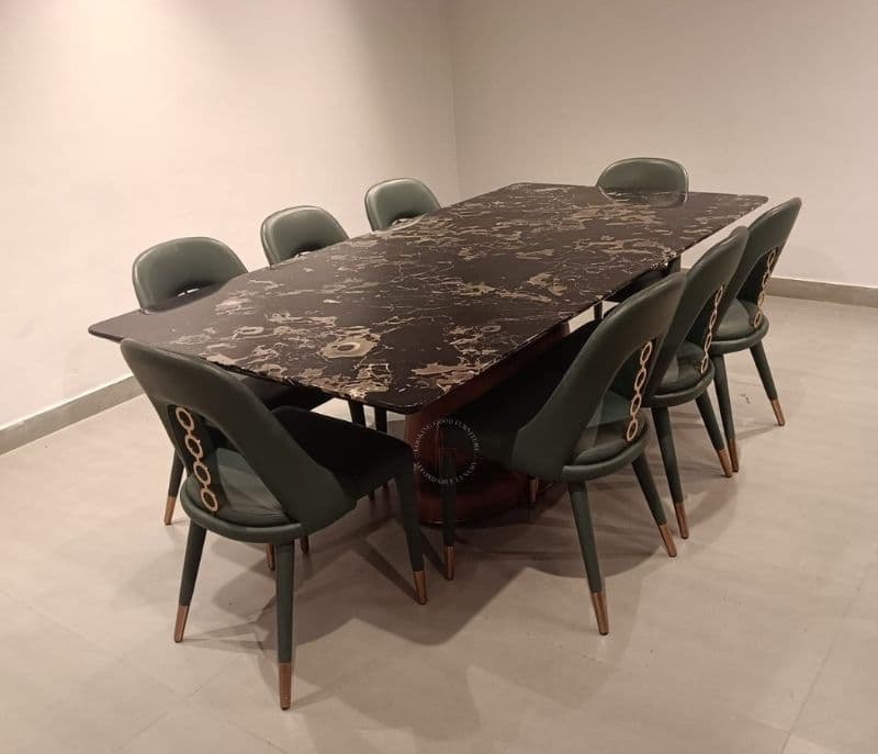 Image 2 for D/Set 8+1 (2310/824) 8+1 Chairs Marble Top Table (CP OTD)