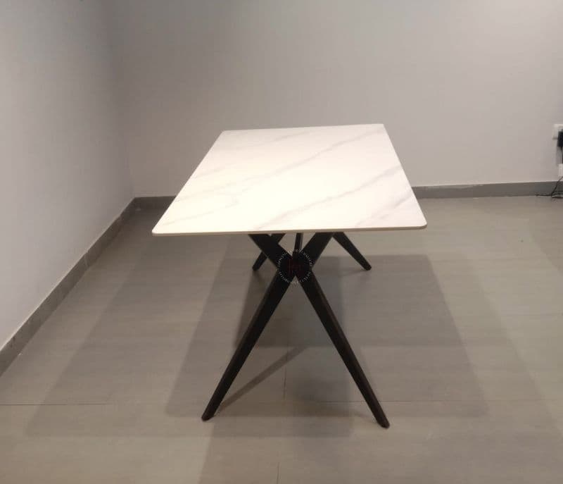 Image 9 for C-127 140 X 80 Table X009 Dark Grey Chairs 1+4 Table Marble with Ms leatherette (EC)