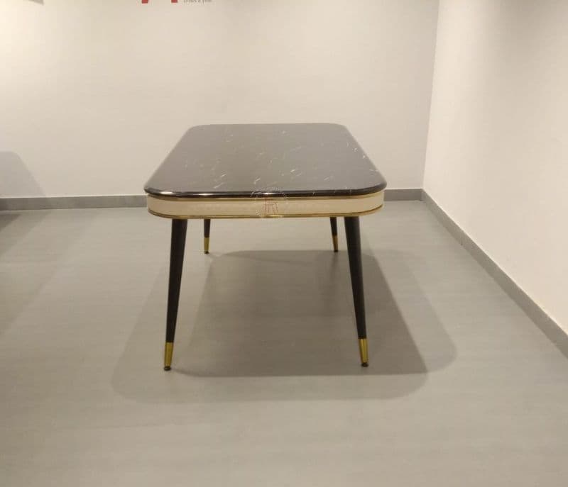 Image 11 for C140 T706 /Y10 Ch 1+6 Chairs Table  Marble top with Leatherette upholstery (EC)