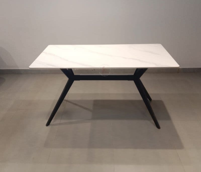 Image 8 for C-127 140 X 80 Table X009 Dark Grey Chairs 1+4 Table Marble with Ms leatherette (EC)