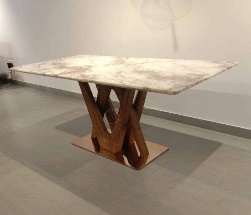 Image 7 for DT T63 180*90 / DC0028 Chairs 1+6 Table Marble with Ms leatherette (EC)