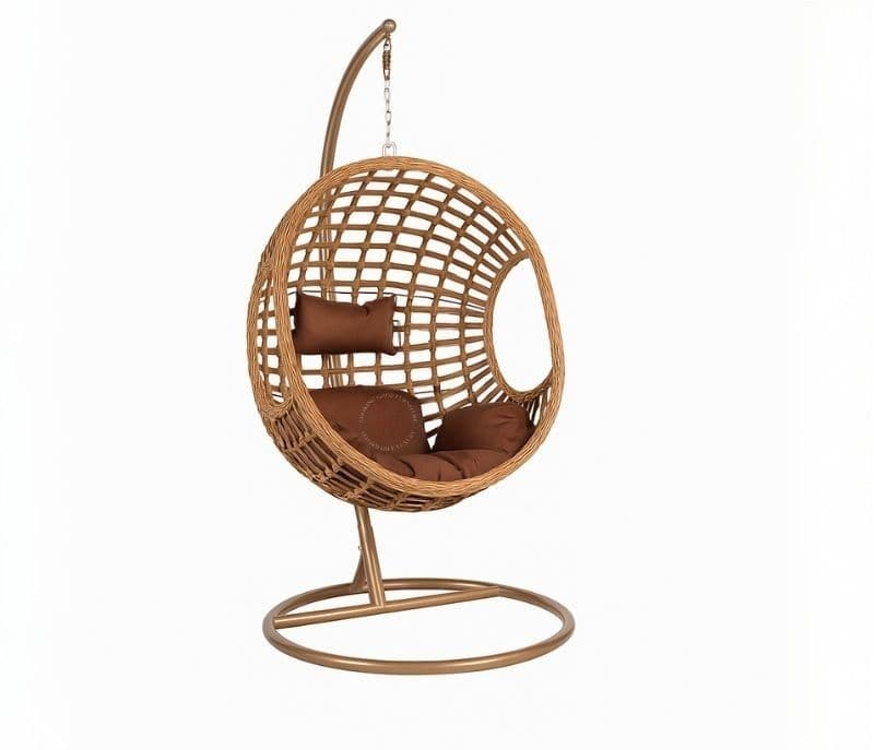 Swing-56 Single Seater Hanging With Stand Metal Artificial Cane (CP OTD)