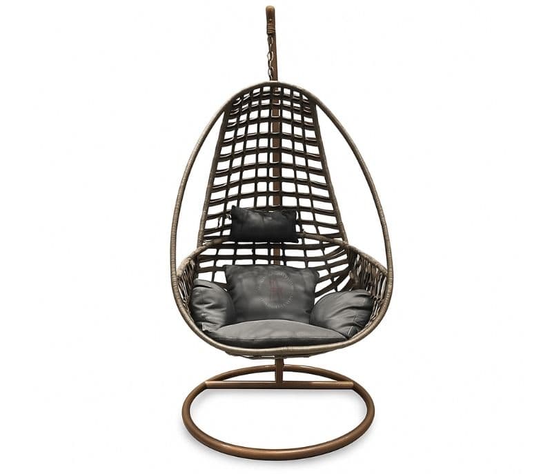 Swing-61 Single Seater Hanging With Stand Metal Artificial Cane (CP OTD)