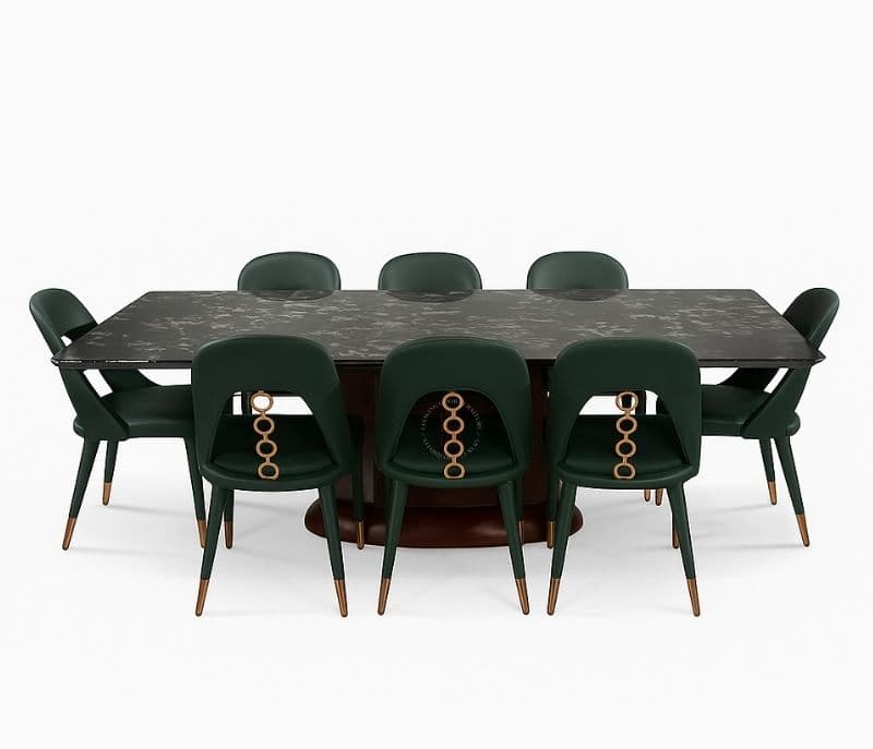 D/Set 8+1 (2310/824) 8+1 Chairs Marble Top Table (CP OTD)