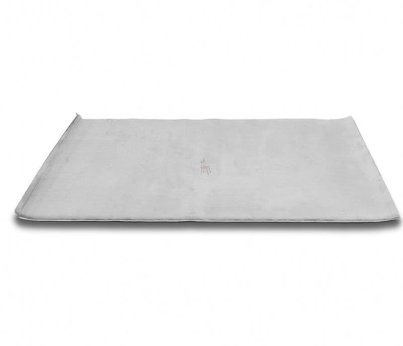 Rabbit Fur Carpet Size 4X6 Silver Polyester (SKN OTD)