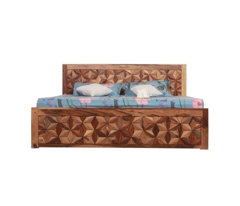 Image 7 for Fluresquare Sheesham Wood Hydraulic Storage Premium Solid Sheesham Wood Honey Finish (SCV _PKU)