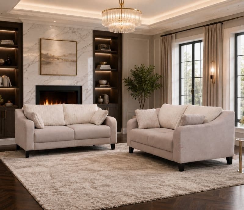 Image 3 for Teddy Sofa 3+2 Sofa Velvet Suede Fabric (KORA)(BWD)(WF)(BS-BTM)(BS-EC)