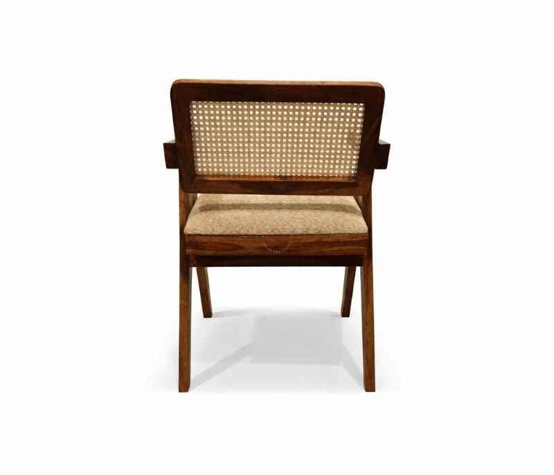 Image 5 for Roma Solid Sheesham Wood Dining Chair with Premium Fabric Upholstery